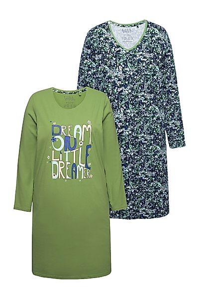 Ulla Popken Bigshirt Bigshirts 2er-Pack Rundhals/V-Ausschnitt günstig online kaufen