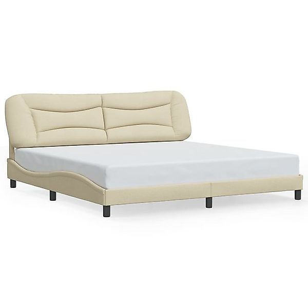 furnicato Bettgestell ohne Matratze "Hvar" Creme 200x200 cm Stoff (1-tlg) günstig online kaufen