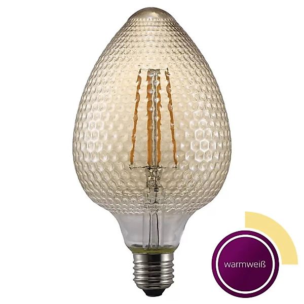 LED Filament Leuchtmittel Avra, E27, 2W, 200 lm, gold, rauchfarben günstig online kaufen