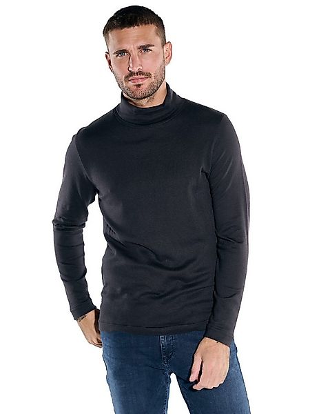 emilio adani Langarmshirt Herren Langarm-Shirt mit Rollkragen, Schwarz günstig online kaufen
