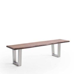 Esszimmerbank Sitzbank aus Massivholz und Edelstahl günstig online kaufen