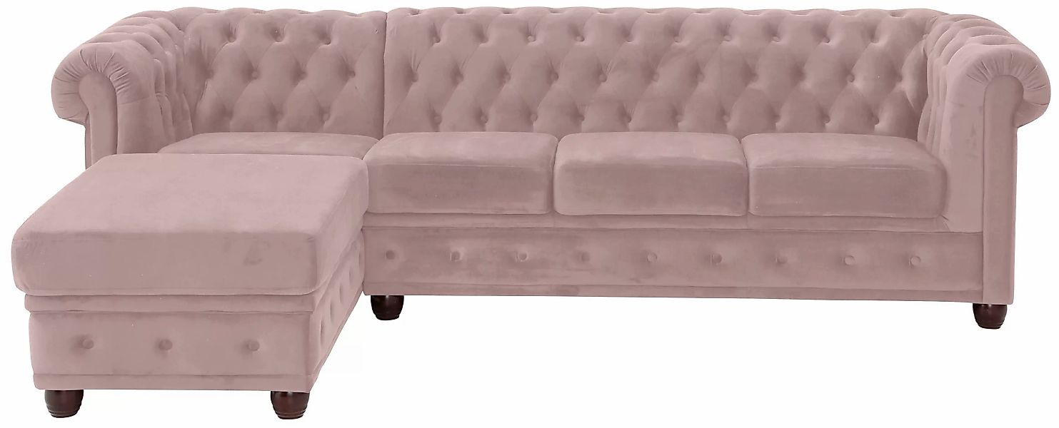 Home affaire Chesterfield-Sofa "New Castle L-Form", hochwertige Knopfheftun günstig online kaufen