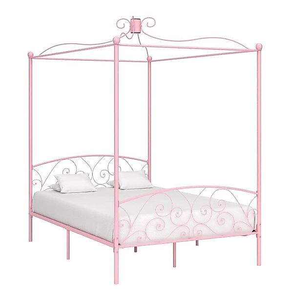 furnicato Bettgestell Himmelbett-Gestell Rosa Metall 120 günstig online kaufen