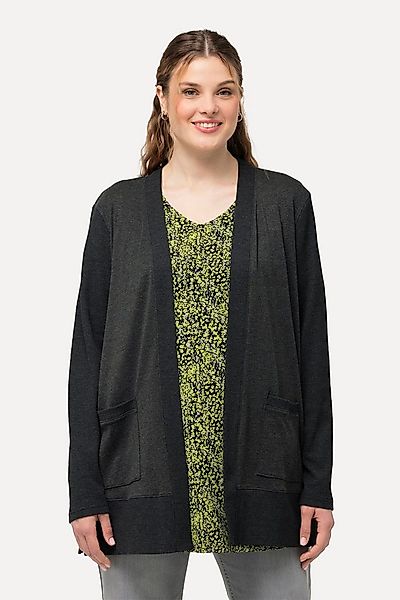 Ulla Popken Sweatjacke Sweatjacke Waffelstruktur offene Form Langarm günstig online kaufen