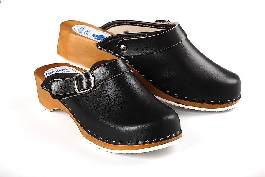 Aves-24 CLOGS Pantolette Sandalette Leder Holzschuhe Holzclogs Damen Klotsc günstig online kaufen