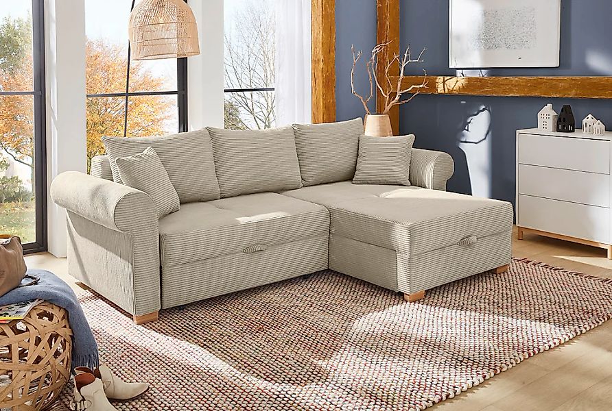 Jockenhöfer Gruppe Ecksofa "List L-Form" viel Stauraum, 2 separate Liegeflä günstig online kaufen