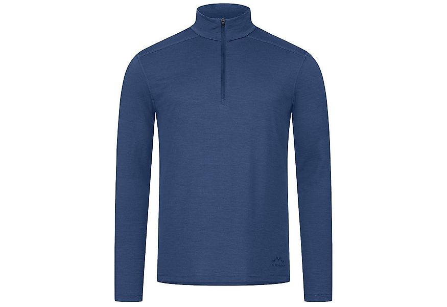 Alpenwert Funktionsshirt Herren Zip-Pullover aus 100% Merinowolle – atmungs günstig online kaufen