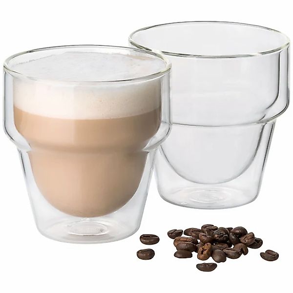 Mulex Latte-Macchiato-Glas »Mulex Gläser Set Duo Large« doppelwandiges Trin günstig online kaufen