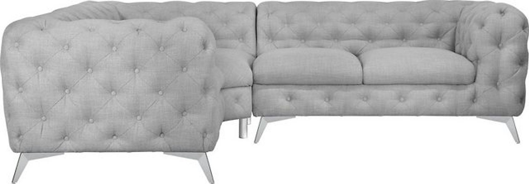 Leonique Chesterfield-Sofa "Ecksofa GLYNIS L-Form mit Wellenunterfederung, günstig online kaufen