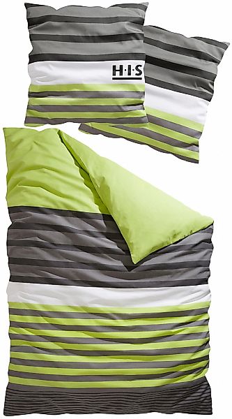 H.I.S Bettwäsche "Majoran" 3 Stk. tlg. gestreifte Bettwäsche in verschieden günstig online kaufen