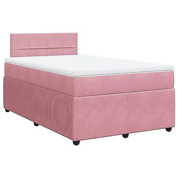 vidaXL Boxspringbett mit Matratze Rosa 120x200 cm Samt 3290015 günstig online kaufen
