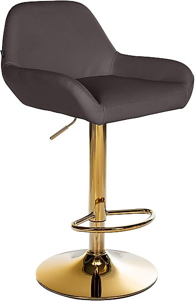 CLP Barhocker Braga, Kunstleder-Bezug, Gold-Optik, höhenverstellbar günstig online kaufen