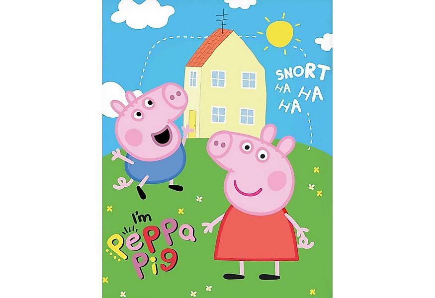 Kinderdecke Peppa Wutz Pig I'm 150 x 200 cm weich und kuschelig Coral Fleec günstig online kaufen