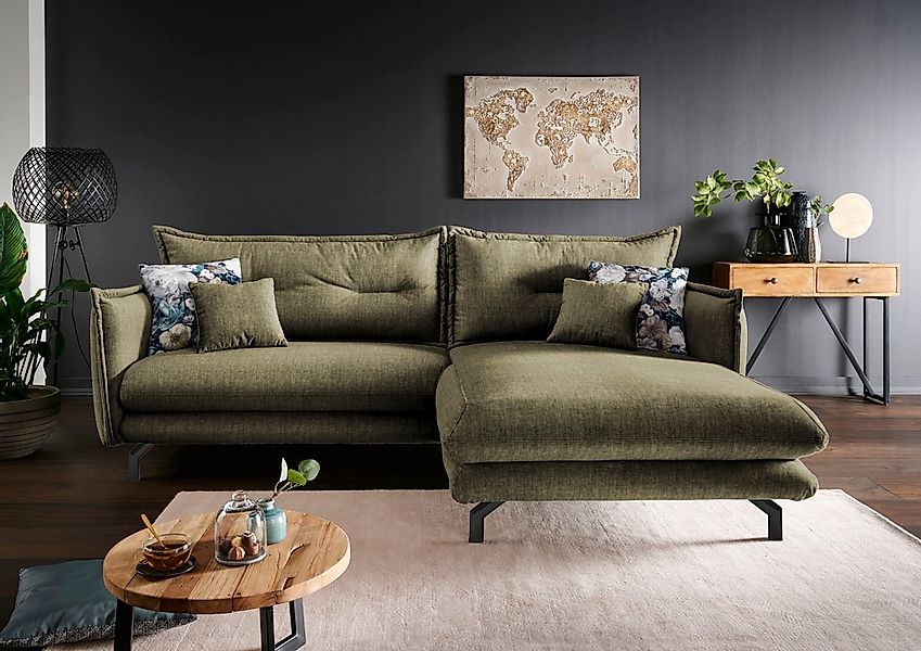 Home affaire Ecksofa "LAVA Breite 255 cm, modern und elegant, aktuelle Kiss günstig online kaufen