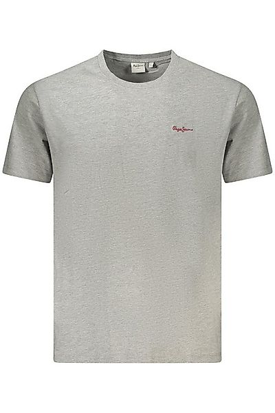 Pepe Jeans T-Shirt Herren Kurzarm T-Shirt Grau - Rundhals, Stickerei günstig online kaufen