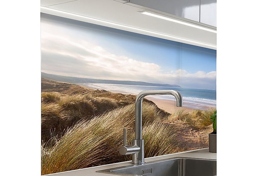 KitchenYeah Küchenrückwand selbstklebend Düne - Strand - Wasser, (1-tlg), S günstig online kaufen
