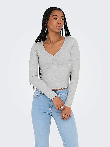 ONLY Langarmshirt "ONLBETTY L/S V-NECK TOP CC JRS" günstig online kaufen