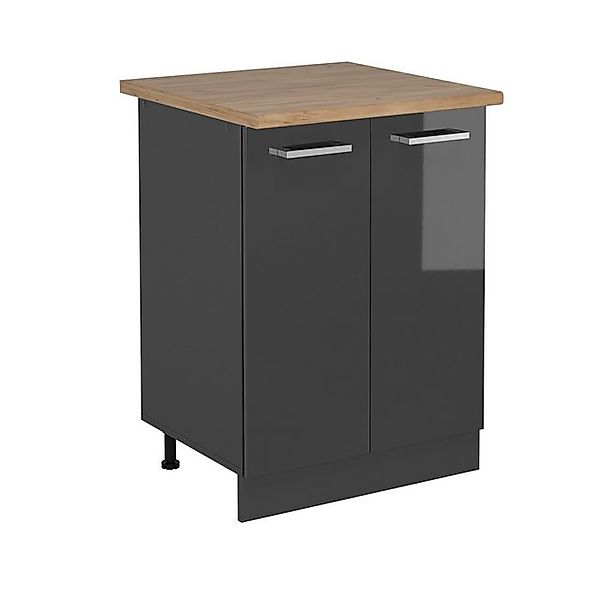 Vicco Unterschrank R-Line, Anthrazit Hochglanz/Anthrazit, 60 cm, AP Eiche günstig online kaufen