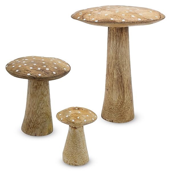 Spetebo Dekofigur Mangoholz Deko Pilz 3er günstig online kaufen