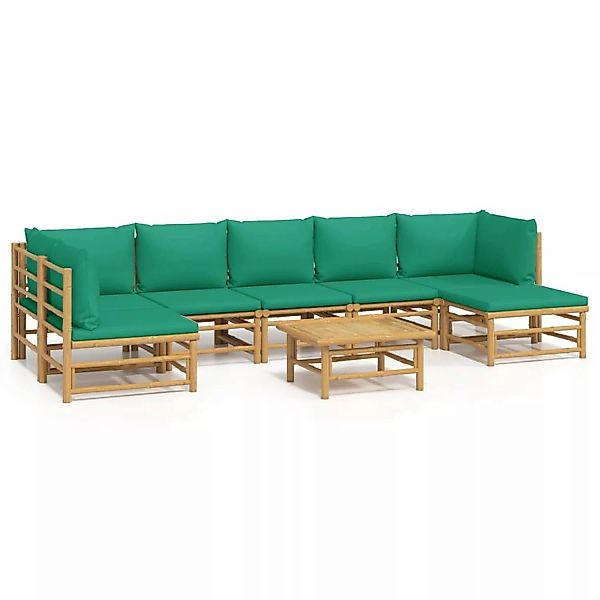 vidaXL Gartenlounge-Set 8-tlg. Garten-Lounge-Set mit Grünen günstig online kaufen