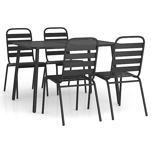 vidaXL 5-Tlg Garten-Essgruppe Anthrazit Stahl 3187991 günstig online kaufen