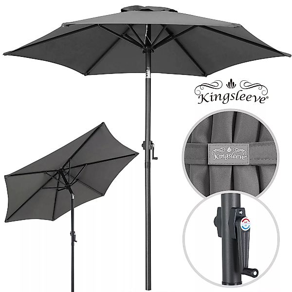Sonnenschirm Fiji Anthrazit Ø200cm UV-Schutz 80+ mit Kurbel günstig online kaufen