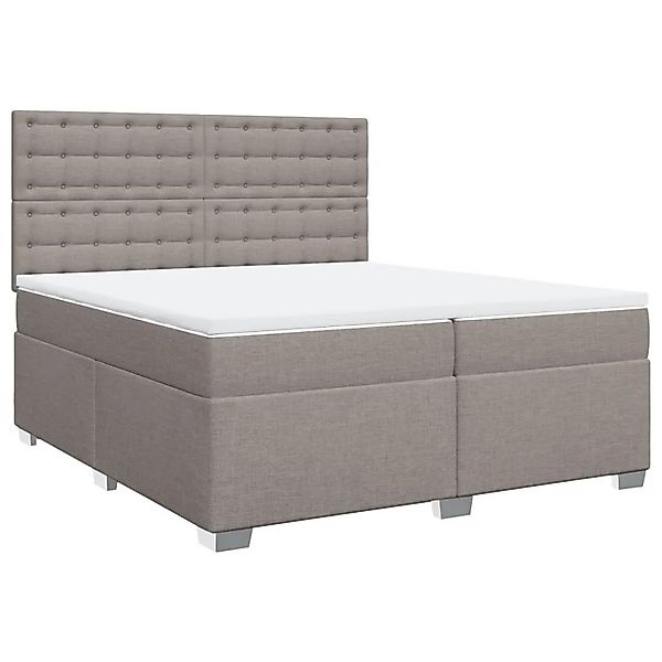 vidaXL Boxspringbett mit Matratze Taupe 200x200 cm Stoff 3292913 günstig online kaufen