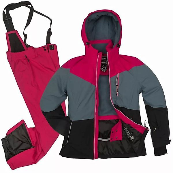 Killtec Skianzug Damen Skijacke blau-grau + Skihose pink (Gr. 36) günstig online kaufen
