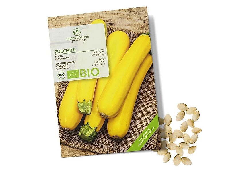 Growgreens Gemüsesamen BIO Zucchini Samen Gelb (Gold Rush) - Zucchini Saatg günstig online kaufen