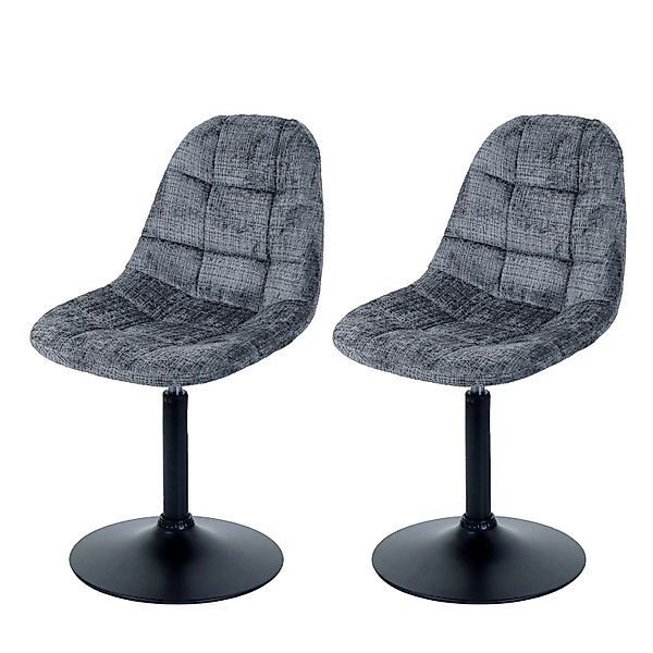 MCW Esszimmerstuhl A60 2er-Set Dunkelgrau Stoff/Textil Chenille 465g/m² günstig online kaufen