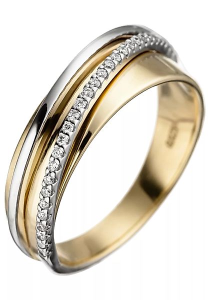 JOBO Diamantring, 585 Gold bicolor mit 25 Diamanten günstig online kaufen