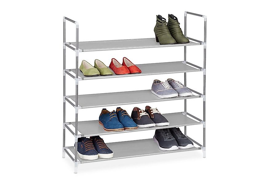 relaxdays Schuhregal für 20 Paar Schuhe, grau günstig online kaufen