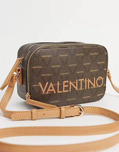 Valentino Bags – Liuto – Umhängetasche mit Monogrammmuster in Braun günstig online kaufen