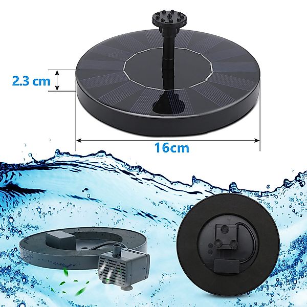 Clanmacy Gartenbrunnen 1.5W SolarPumpe Springbrunnen Teichpumpe günstig online kaufen