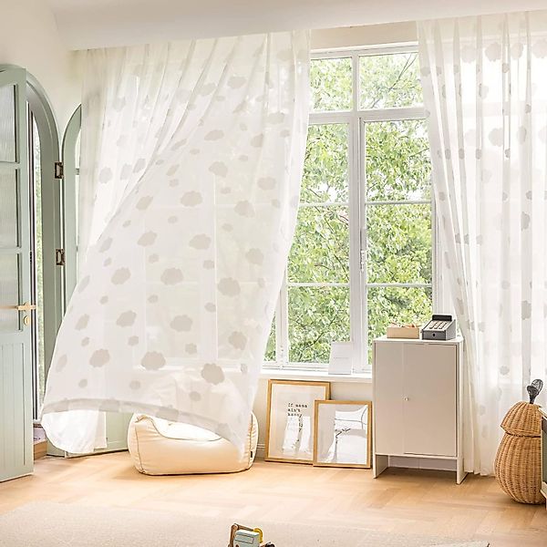 Sunicol Gardine Voile Vorhang Jacquard Gardinen, günstig online kaufen