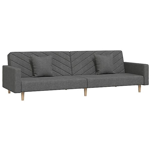 vidaXL Sofa Schlafsofa 2-Sitzer mit 2 Kissen Dunkelgrau Stoff günstig online kaufen