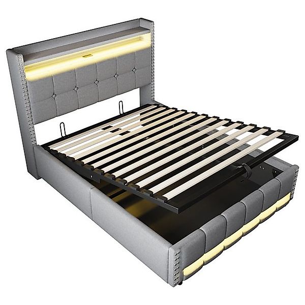 STILVORA Polsterbett 140×200 mit matratze,Bettgestell Jugendbett mit bettka günstig online kaufen