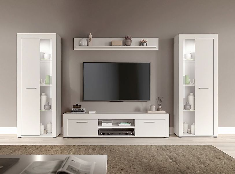 INOSIGN Wohnwand "Aosta, Breite 310cm, best. aus: 2x Vitrine, Lowboard, Wan günstig online kaufen