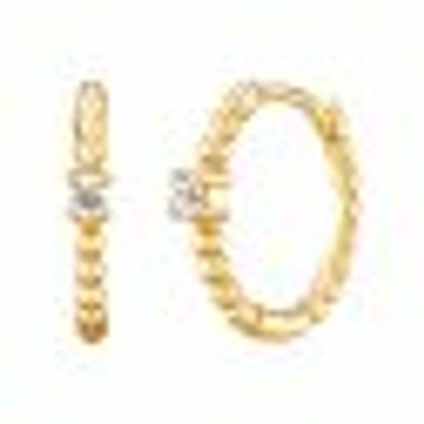 Creolen 925/- Sterling Silber vergoldet 2 Zirkonia 12mm günstig online kaufen