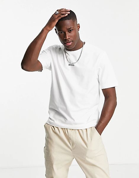 BOSS – Tchup – T-Shirt in Weiß günstig online kaufen