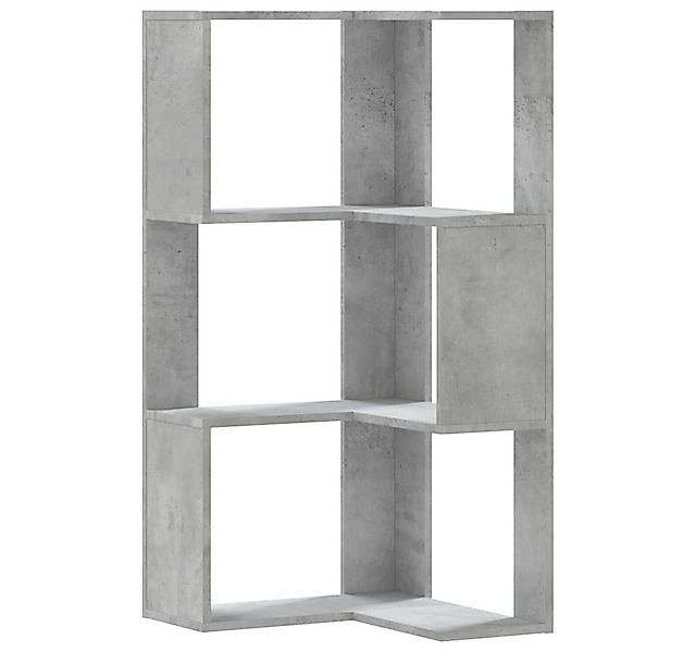 vidaXL Bücherregal Eck-Bücherregal 3 Böden Betongrau 50x50x102 cm Holzwerks günstig online kaufen