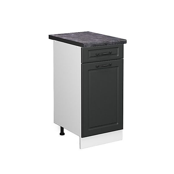 Vicco Küchenunterschrank R-Line Anthrazit Landhaus/Weiß 40 cm AP Eiche günstig online kaufen