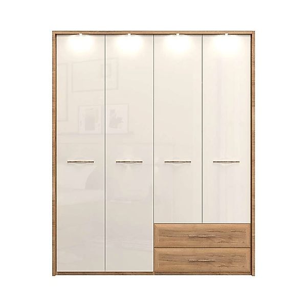 Home affaire Kleiderschrank »Gala, beige hochglänzend UV lackiert, kratzfes günstig online kaufen