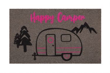 Wecon home Fußmatte "Happy Camper" rechteckig 18 mm Höhe rutschfest, robust günstig online kaufen
