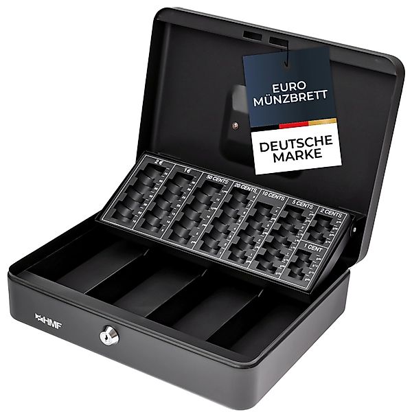 HMF 4215-02 Geldkassette Münzzählbrett 30 x 24 x 8 cm Schwarz günstig online kaufen
