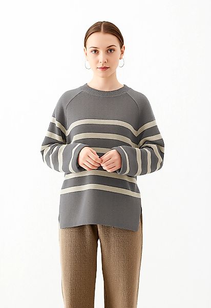 Noisy may Rundhalspullover "NMFIFI L/S O-NECK TUNIC KNIT FWD NOOS" mit All- günstig online kaufen