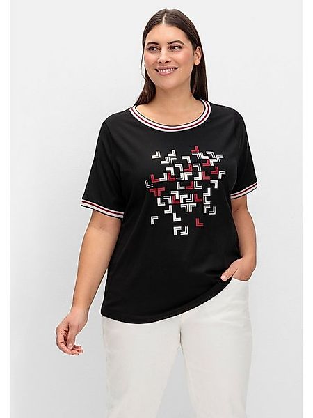 Sheego T-Shirt Große Größen mit Grafik-Frontprint und Glitzerdetails günstig online kaufen
