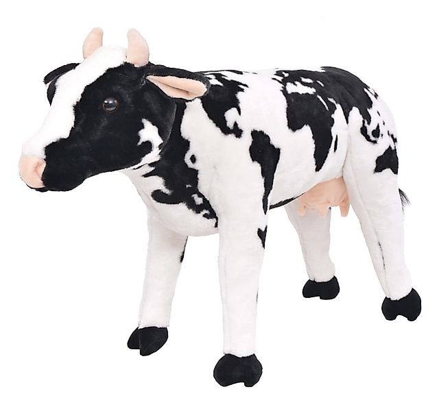 vidaXL Kuscheltier Plüschtier Kuh Stehend Plüsch Schwarz und Weiß XXL günstig online kaufen