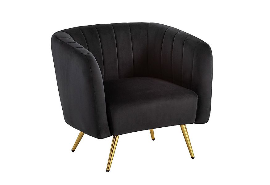 FINEBUY Loungesessel FB104816 (Design Schalenstuhl mit Rückenlehne, Samt Sc günstig online kaufen