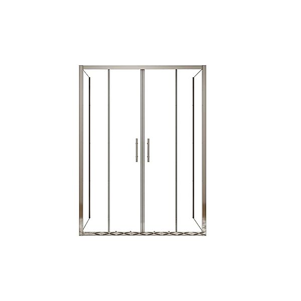 AICA 160cm Schiebetür mit 76x76cm Seitenwand H.190cm 5mm ESG Glas U-Form Du günstig online kaufen